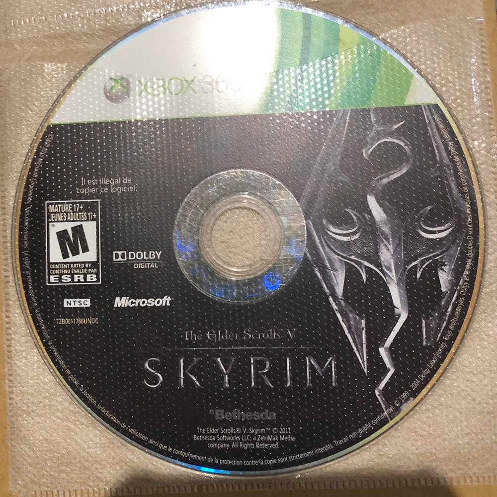 3/$40 The Elder Scrolls V Skyrim - Xbox 360 Disc Only